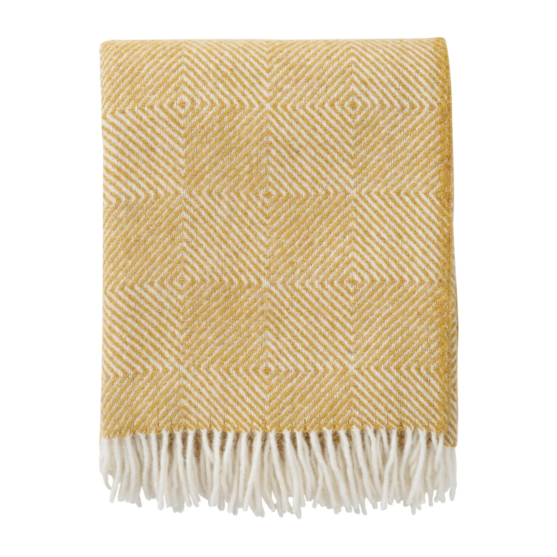 Klippan Yllefabrik Plaid en laine Gooseye cm Jaune