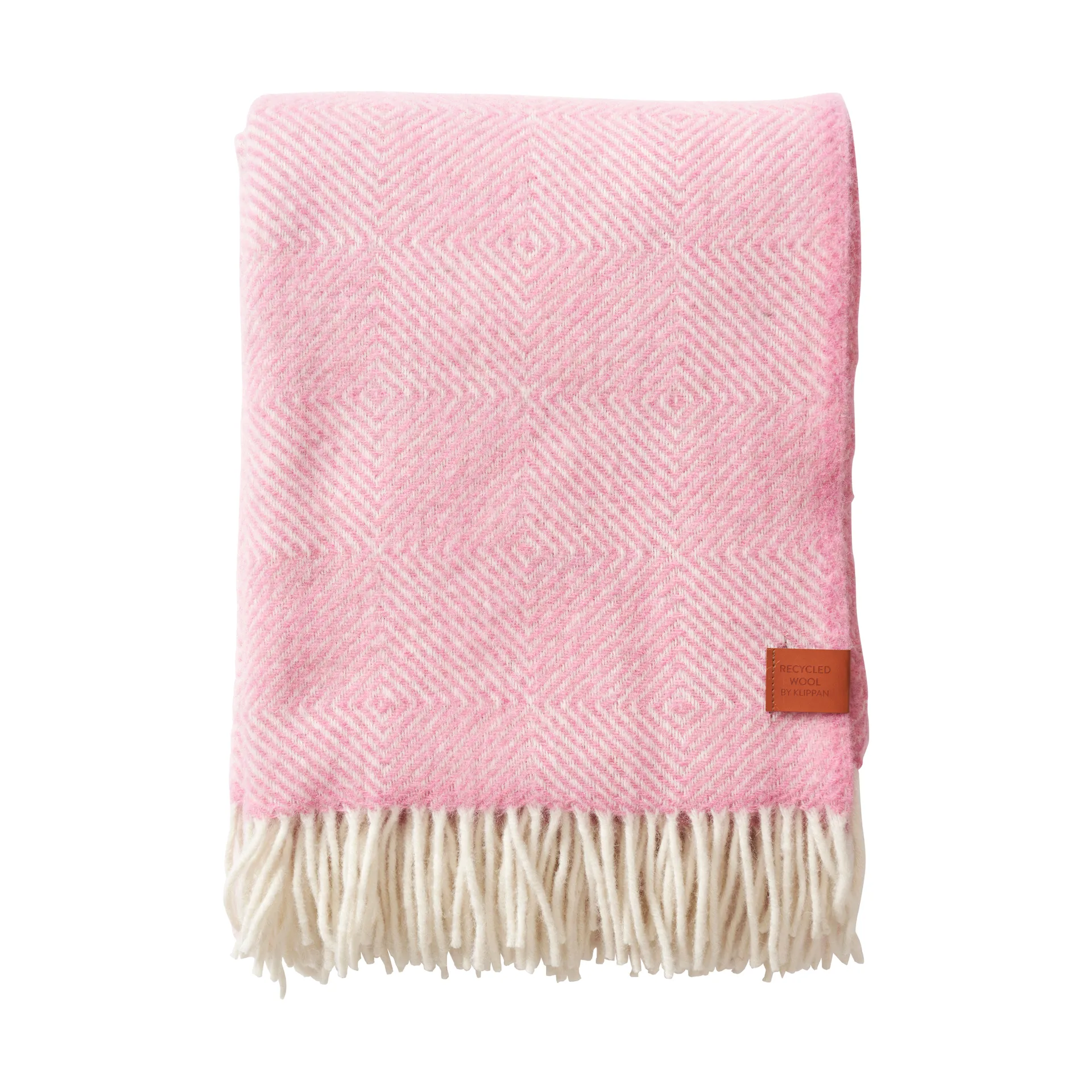 Klippan Yllefabrik Plaid en laine Gooseye cm Rose