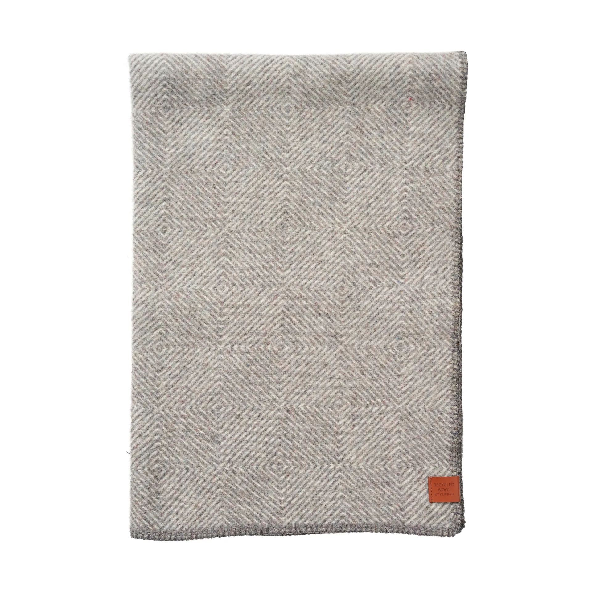 Klippan Yllefabrik Plaid en laine Gooseye midi cm Gris