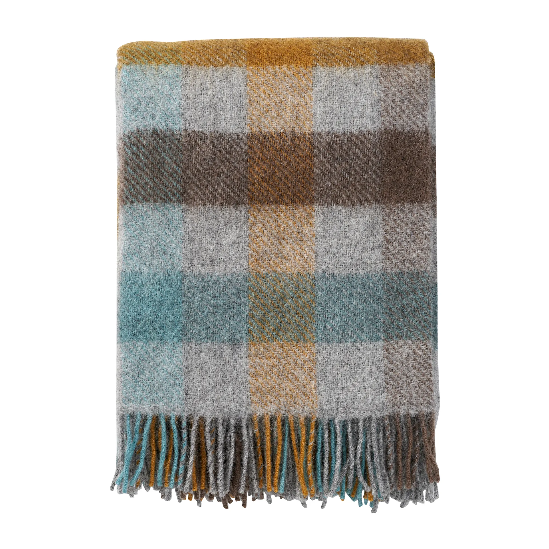 Klippan Yllefabrik Plaid en laine Gotland cm Multi-turquoise