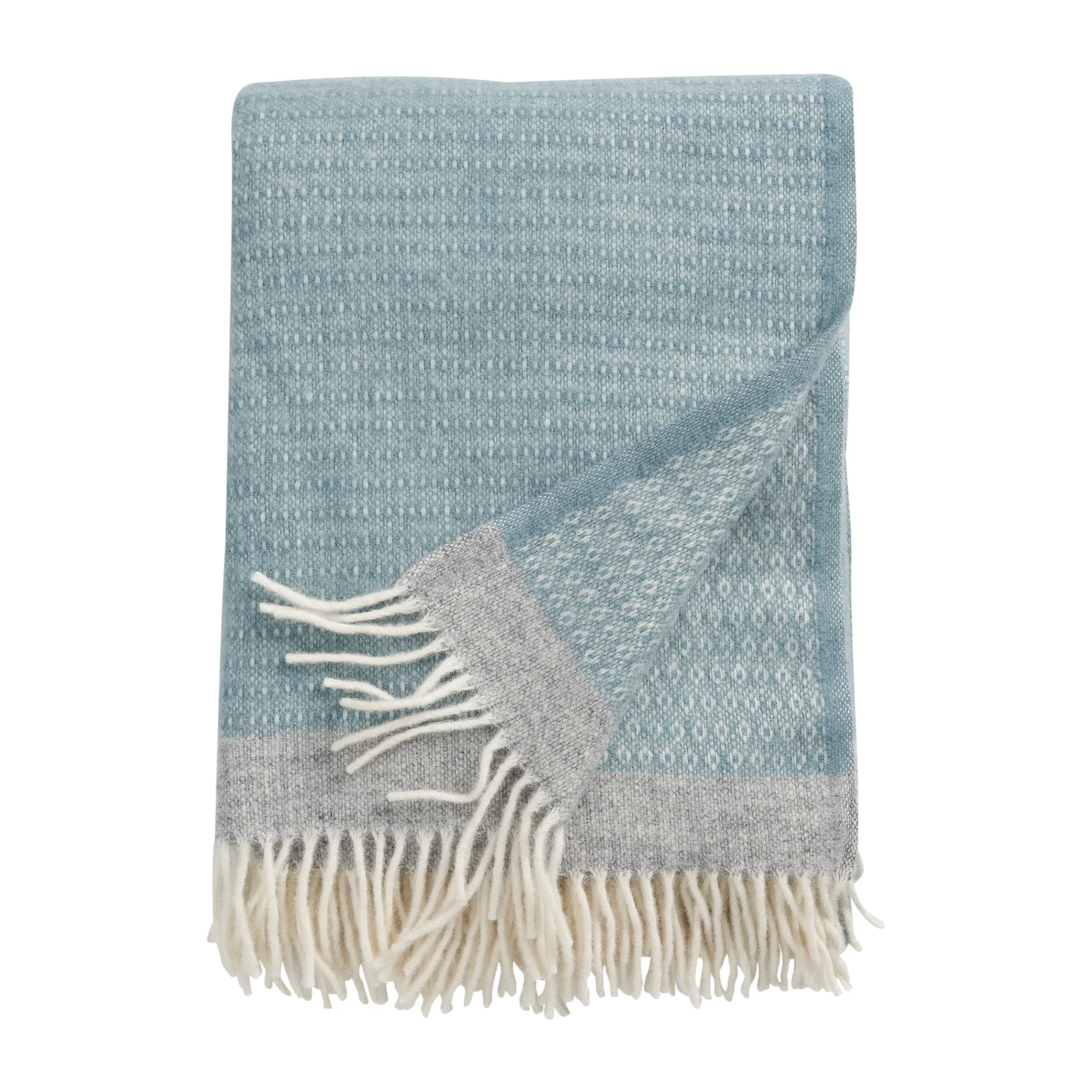 Klippan Yllefabrik Plaid en laine Harald cm Dusty blue-gris