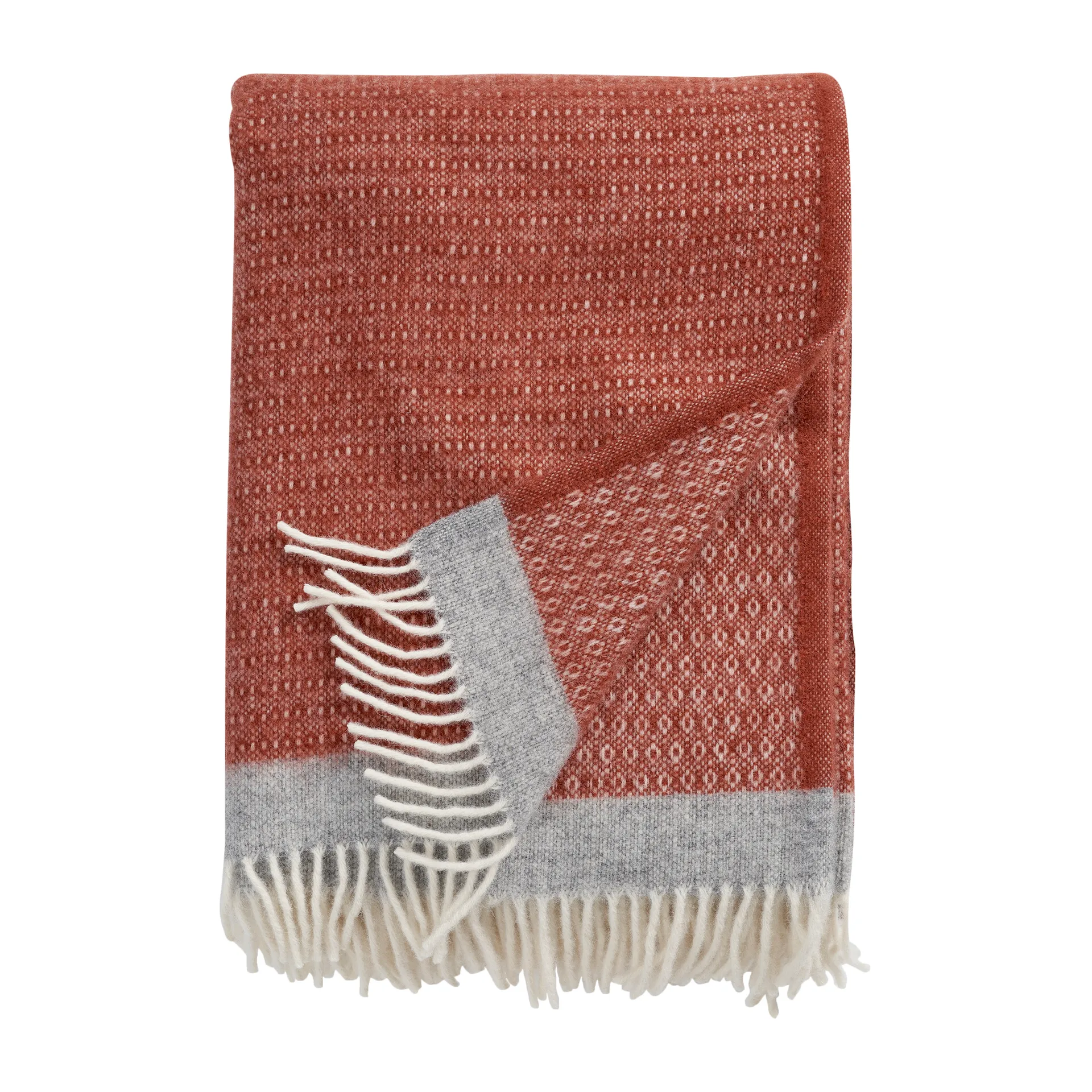 Klippan Yllefabrik Plaid en laine Harald cm Rouille-gris