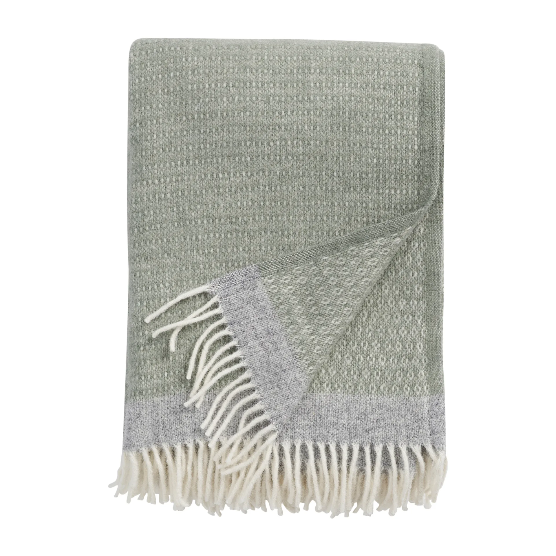 Klippan Yllefabrik Plaid en laine Harald cm Vert-gris