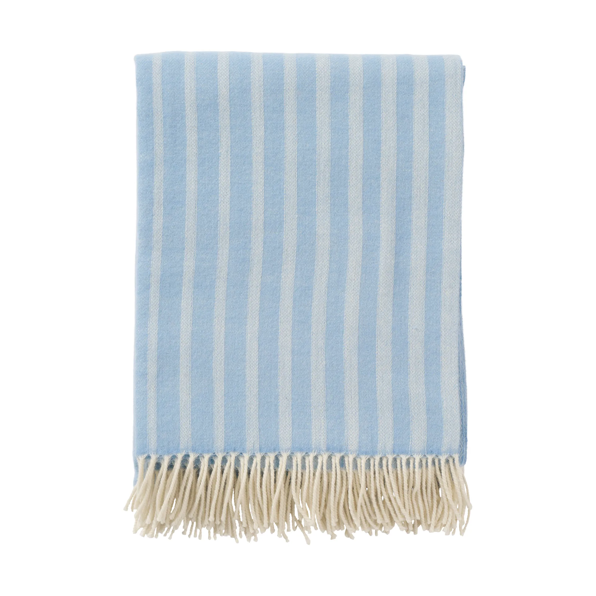 Klippan Yllefabrik Plaid en laine Irregular stripes Infinity blue, cm