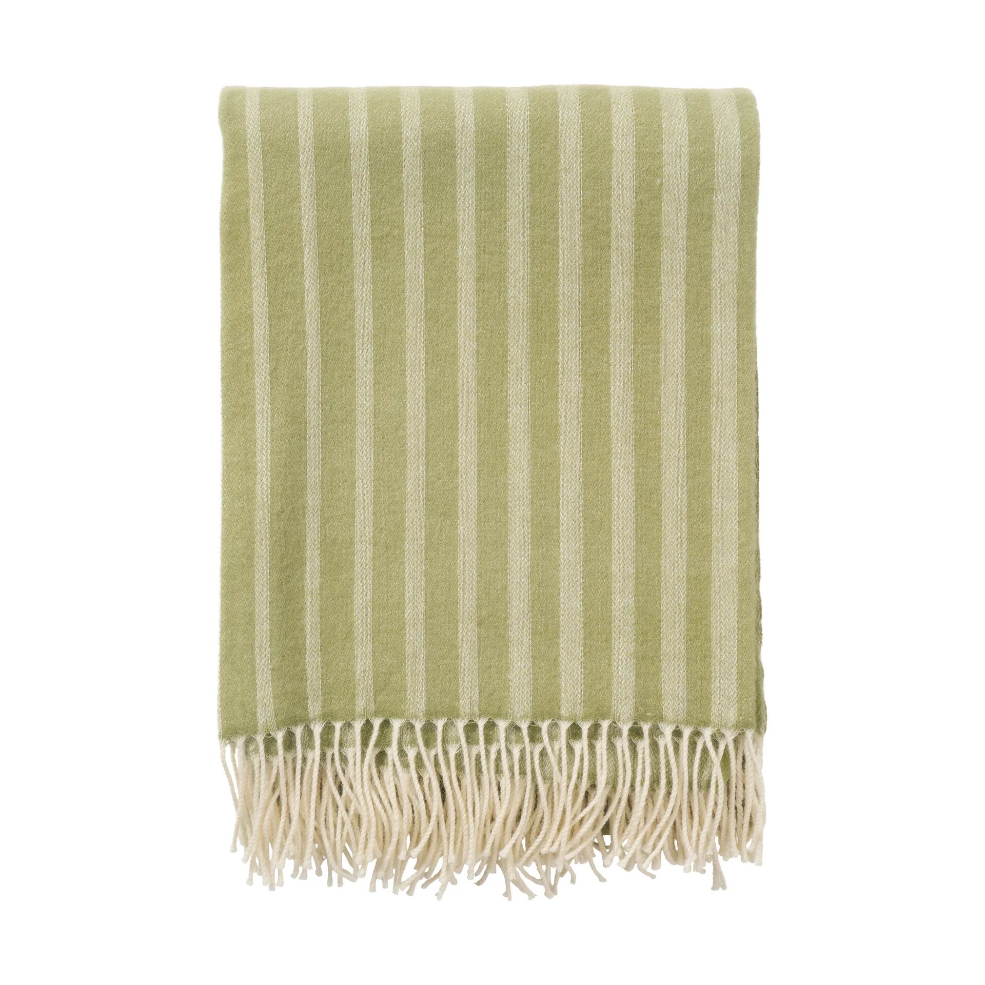 Klippan Yllefabrik Plaid en laine Irregular stripes Olive, cm