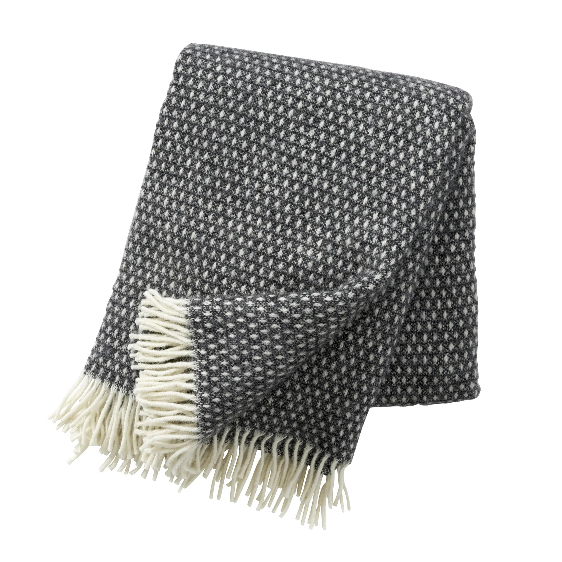 Klippan Yllefabrik Plaid en laine Knut gris foncé