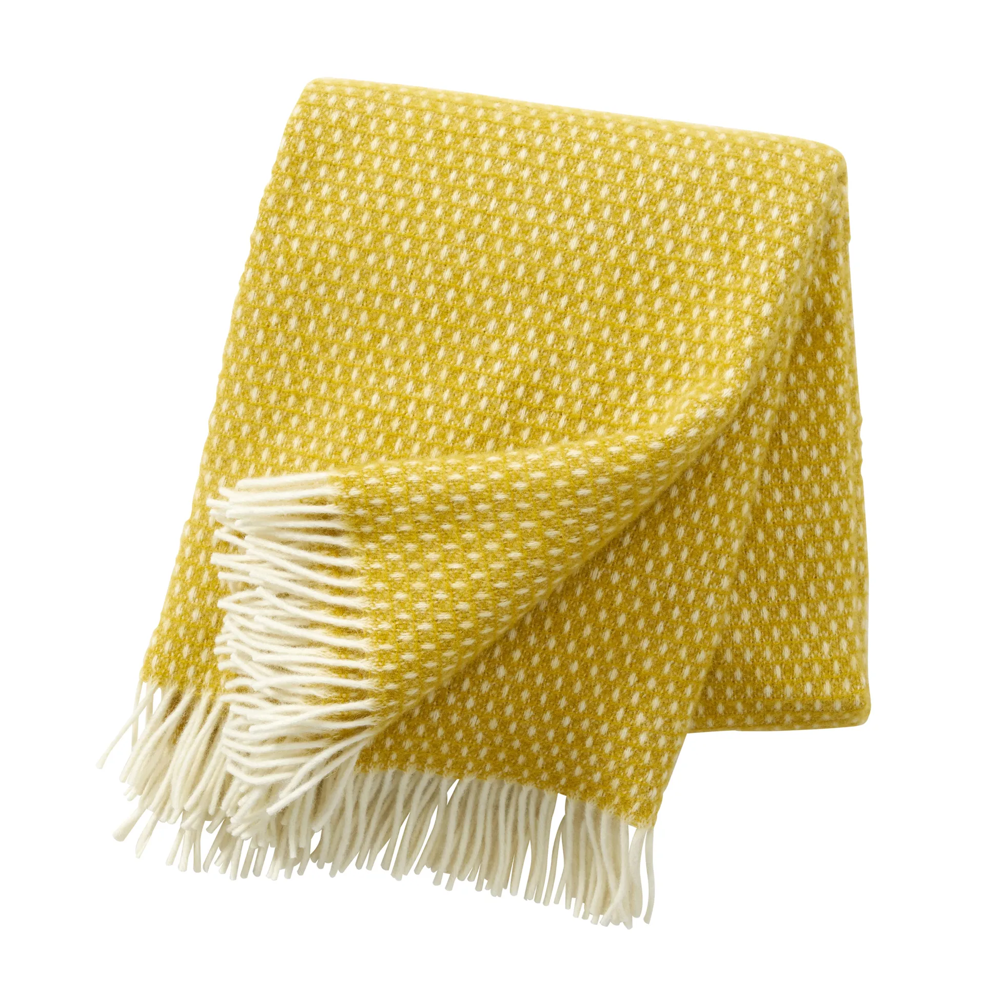 Klippan Yllefabrik Plaid en laine Knut jaune