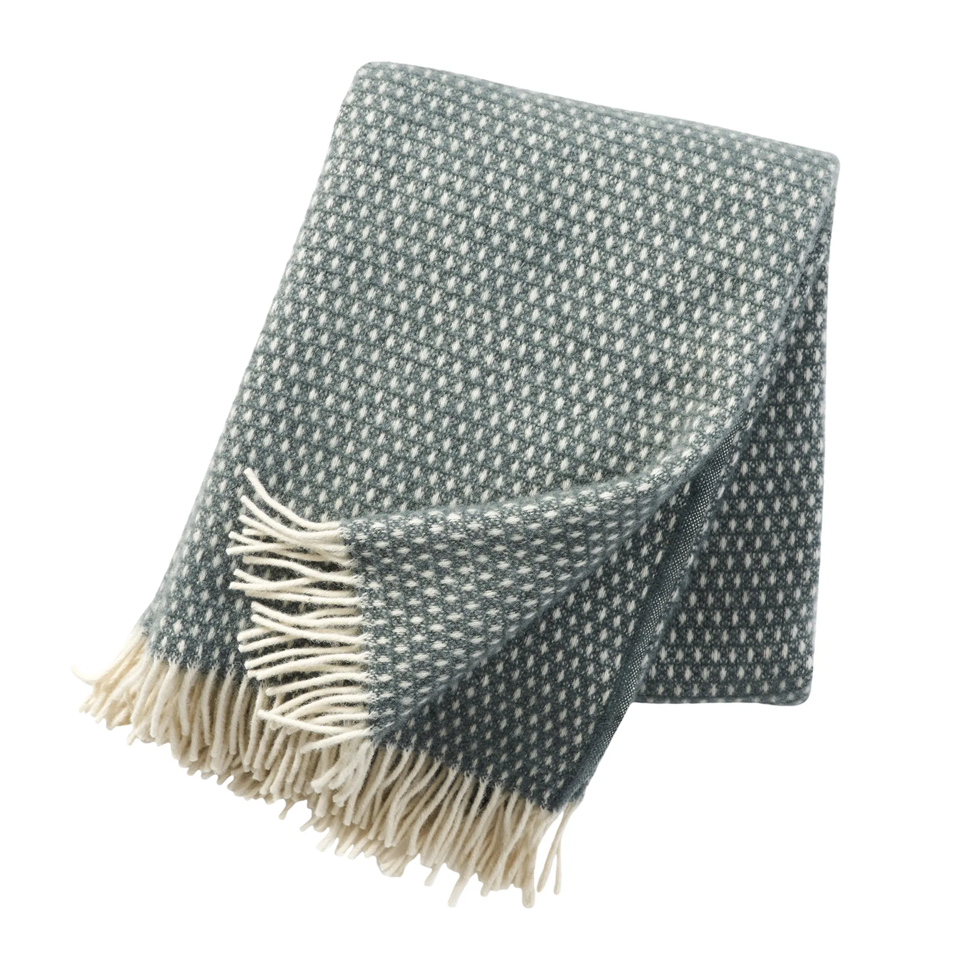 Klippan Yllefabrik Plaid en laine Knut vert