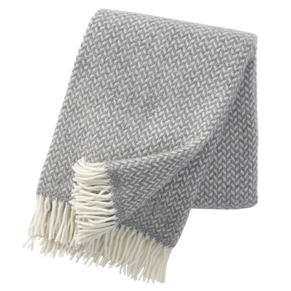 Klippan Yllefabrik Plaid en laine Polka gris