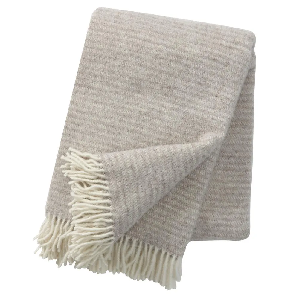Klippan Yllefabrik Plaid en laine Ralph beige