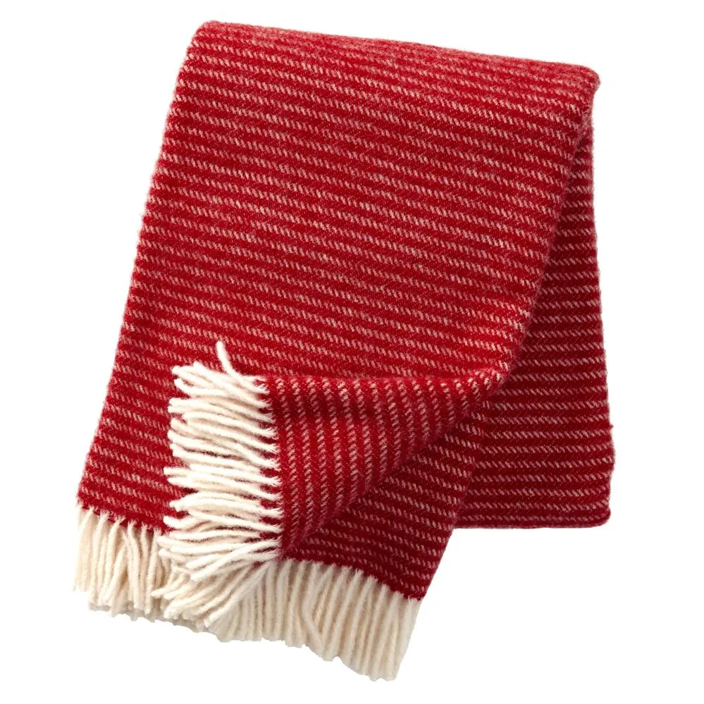 Klippan Yllefabrik Plaid en laine Ralph rouge