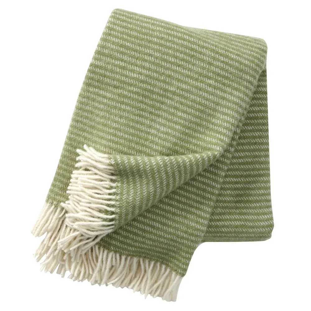 Klippan Yllefabrik Plaid en laine Ralph vert