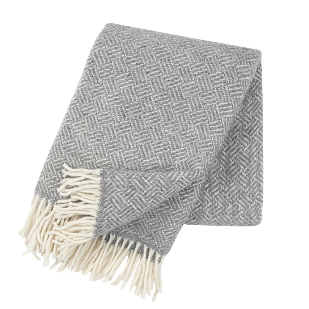 Klippan Yllefabrik Plaid en laine Samba gris