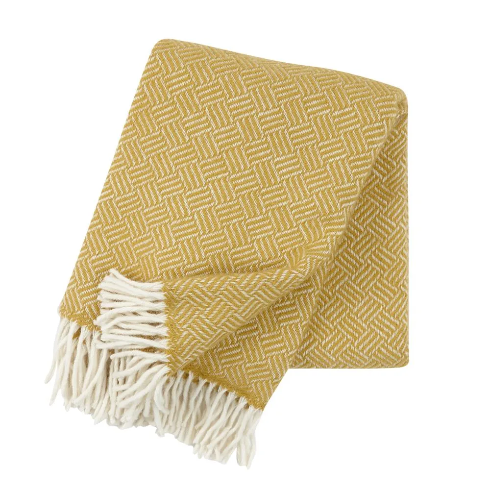 Klippan Yllefabrik Plaid en laine Samba jaune