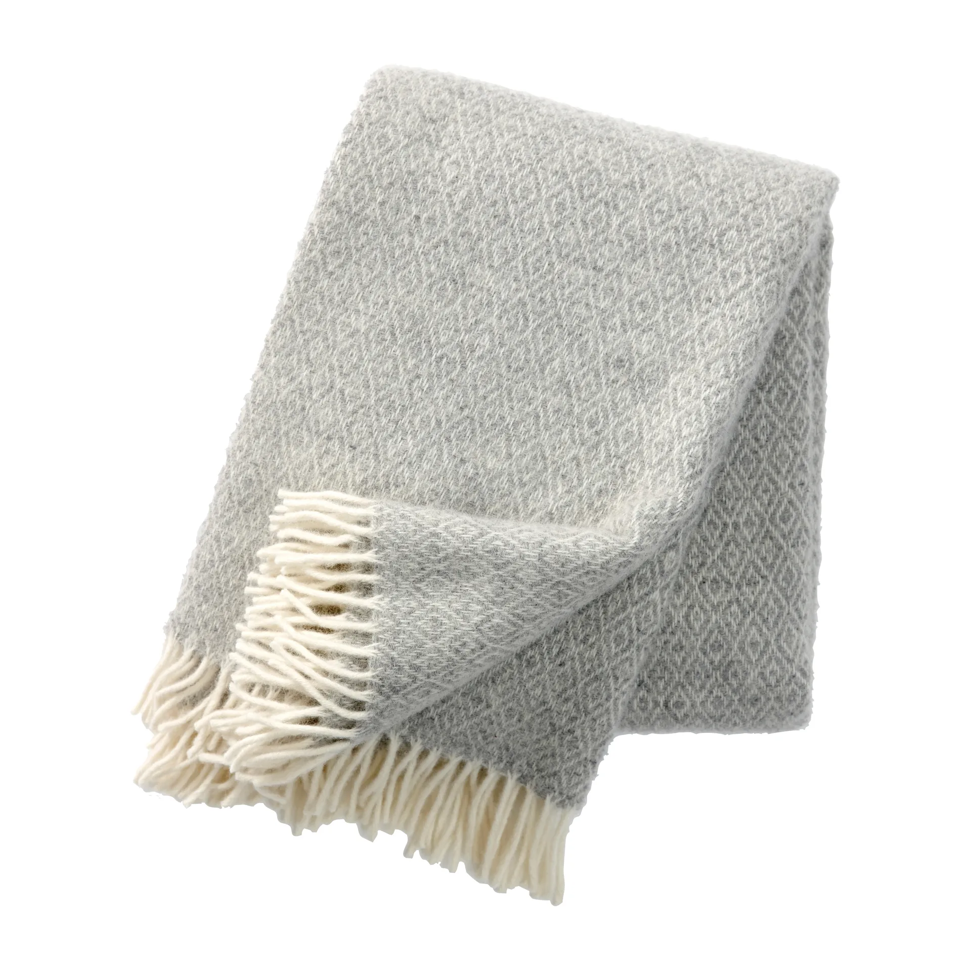 Klippan Yllefabrik Plaid en laine Stella gris clair