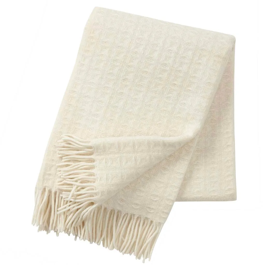 Klippan Yllefabrik Plaid en laine Twist écru