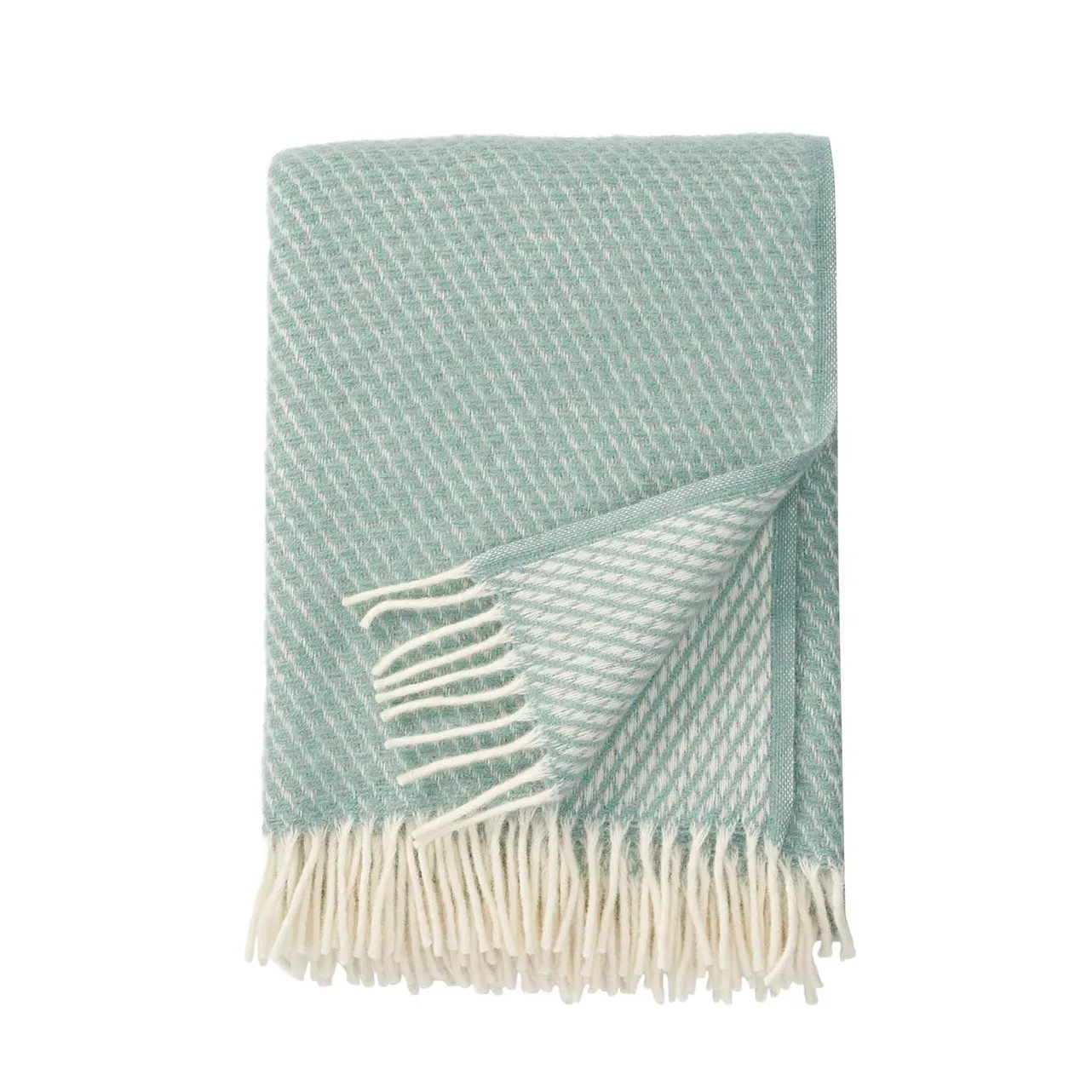 Klippan Yllefabrik Plaid en laine Velvet bleu clair