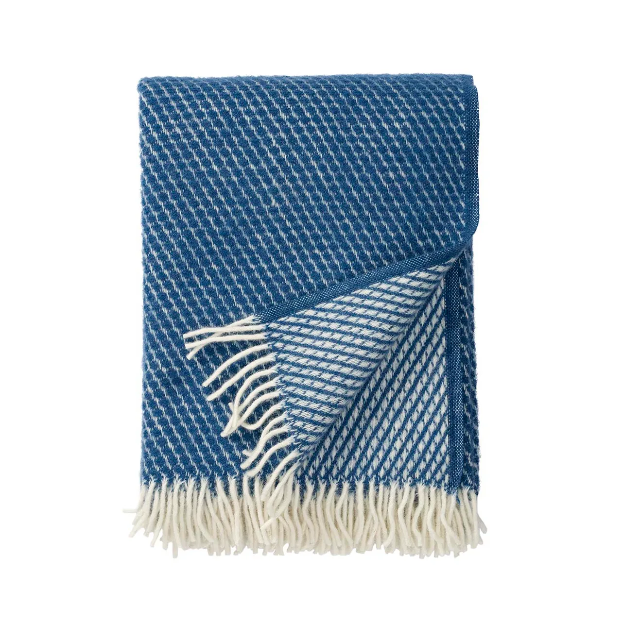 Klippan Yllefabrik Plaid en laine Velvet bleu pétrole