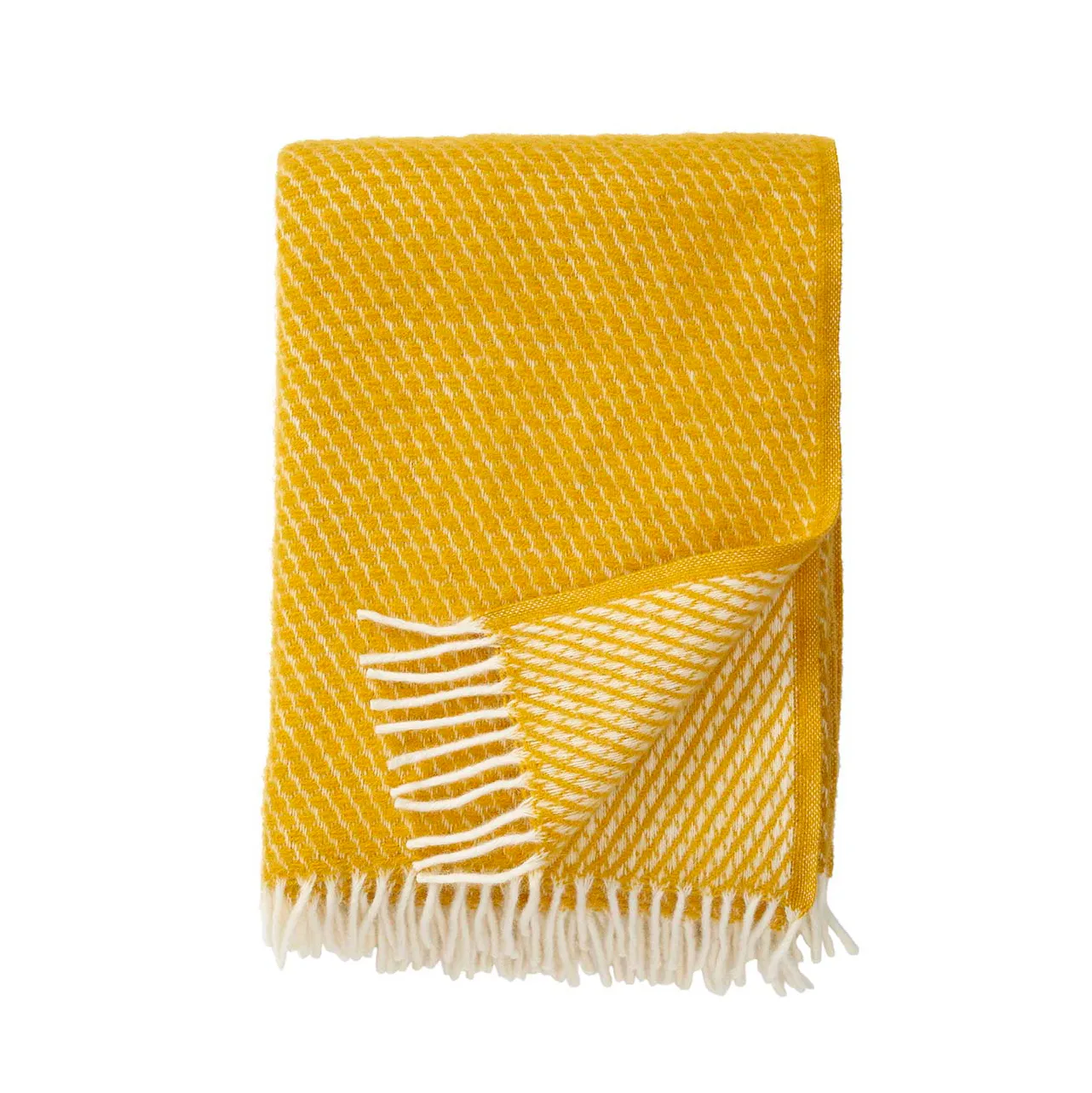 Klippan Yllefabrik Plaid en laine Velvet safran