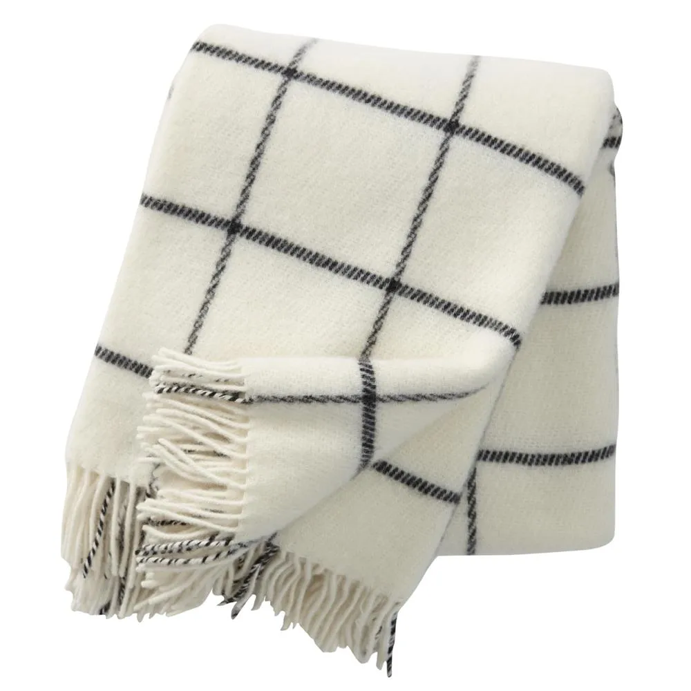Klippan Yllefabrik Plaid en laine Vinga blanc