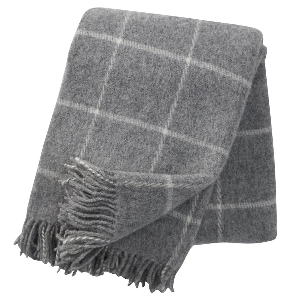 Klippan Yllefabrik Plaid en laine Vinga gris clair