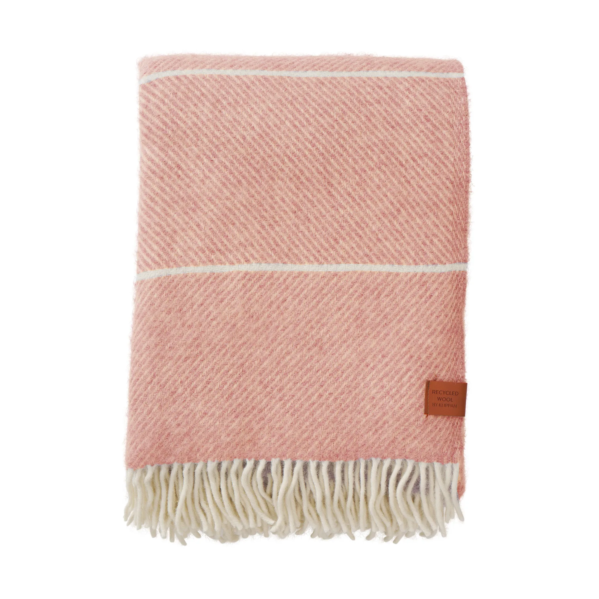 Klippan Yllefabrik Plaid Frank en laine cm Salmon pink