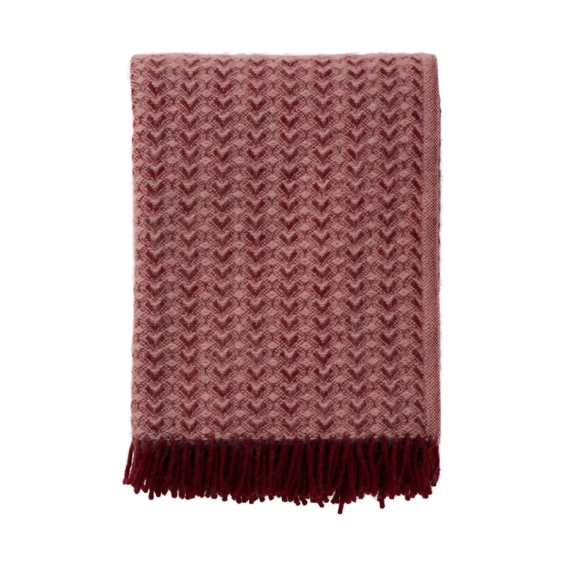 Klippan Yllefabrik Plaid Ilse en laine cm Rust-pink