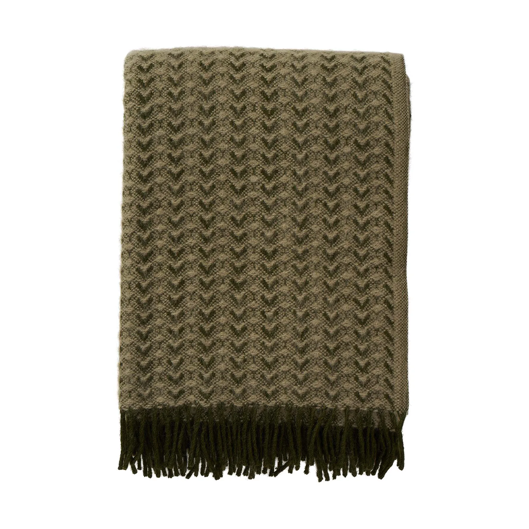 Klippan Yllefabrik Plaid Ilse en laine cm Wood-green