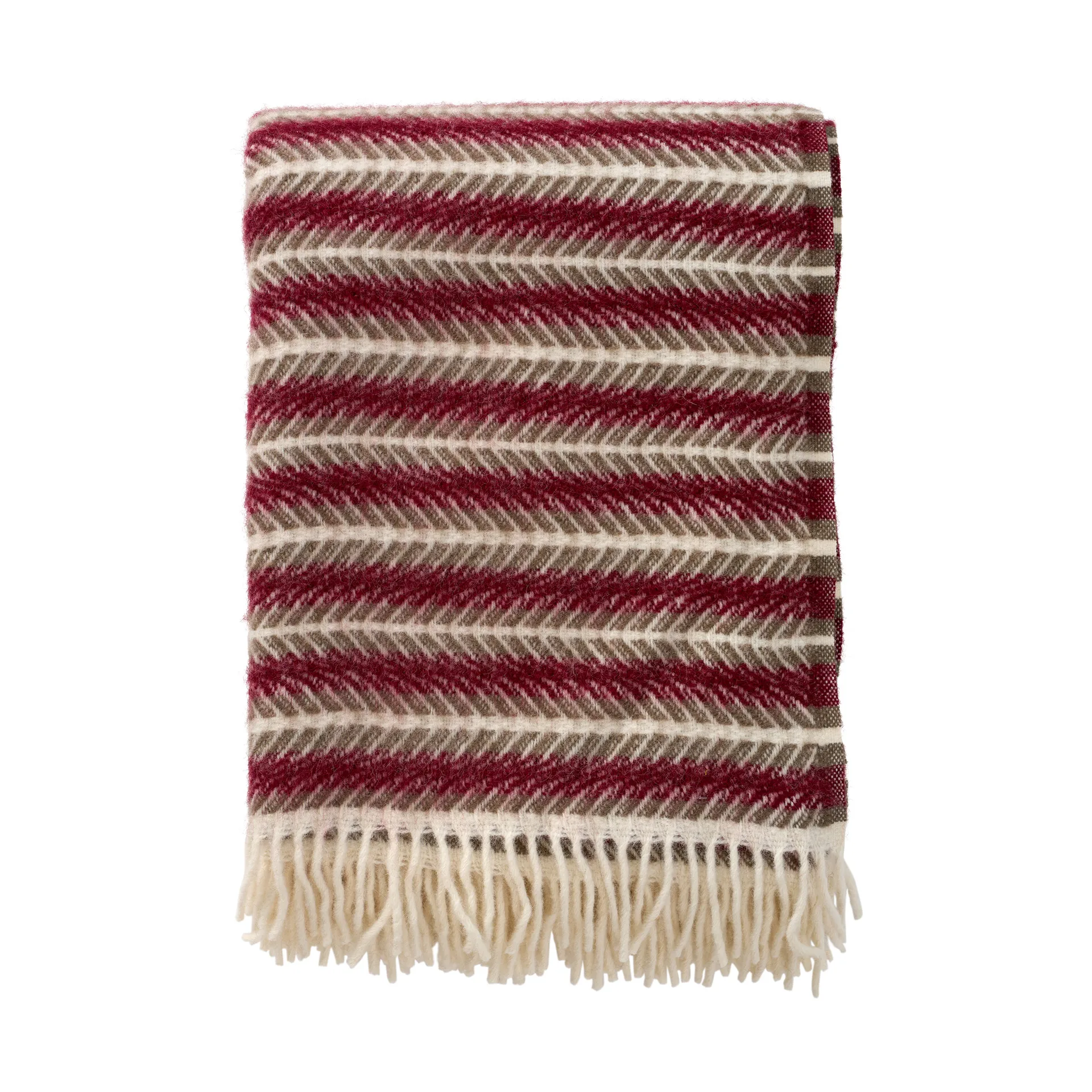 Klippan Yllefabrik Plaid Oscar en laine cm Multi bordeaux