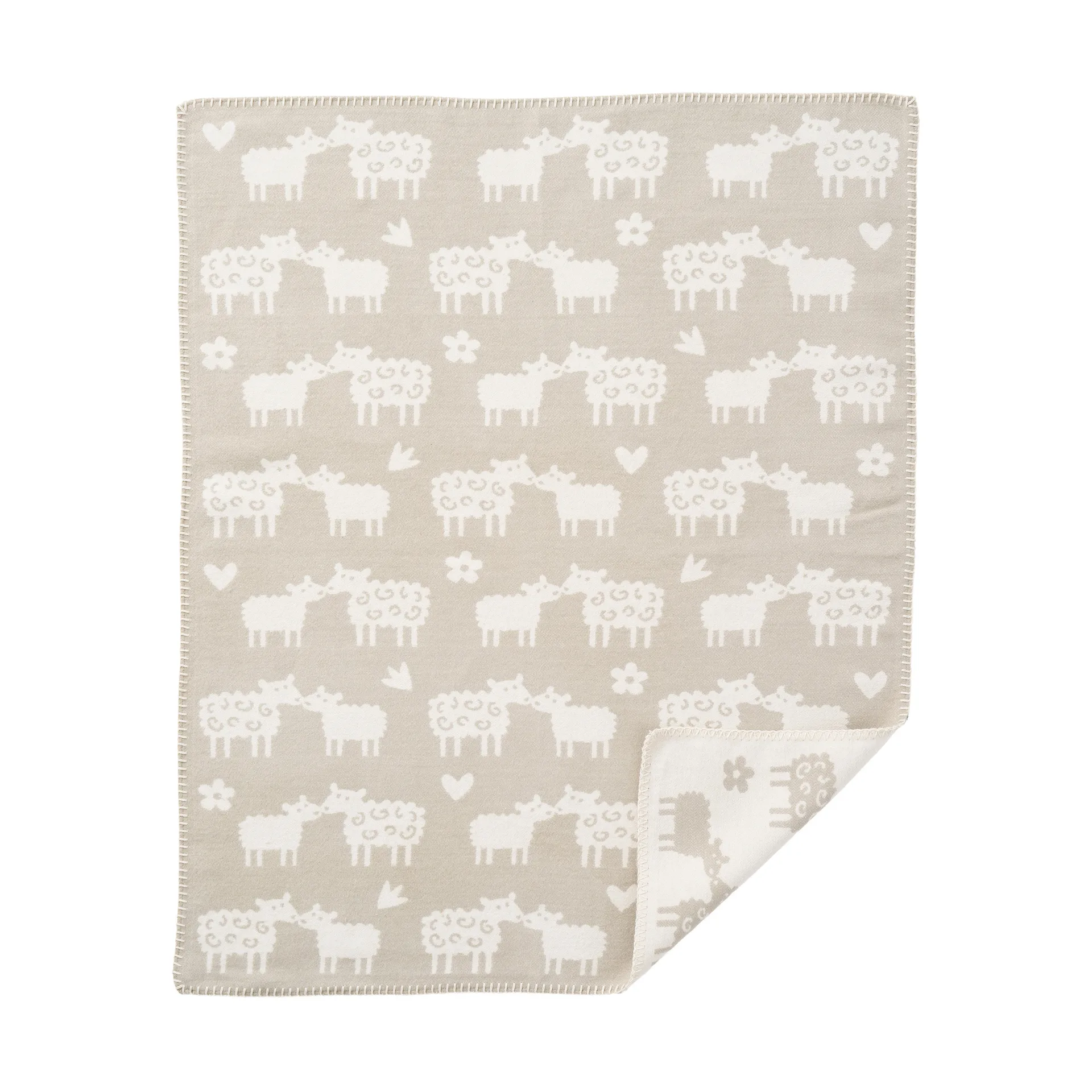 Klippan Yllefabrik Plaid pour enfant Bää coton Greige, cm