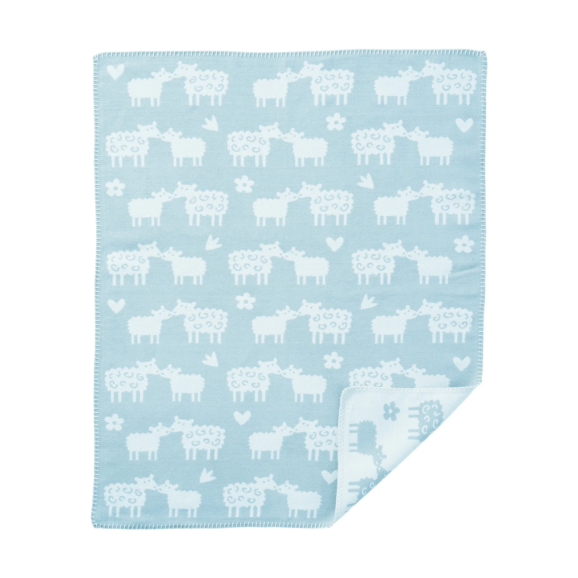 Klippan Yllefabrik Plaid pour enfant Bää coton Light blue, cm