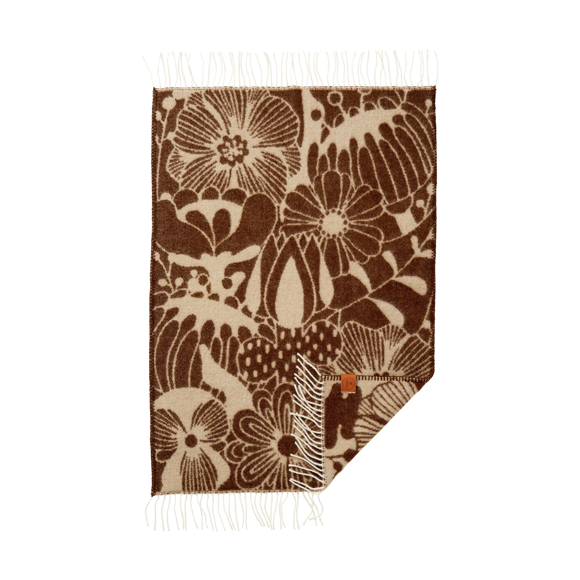 Klippan Yllefabrik Plaid pour enfant Blomranka Brown-beige, cm