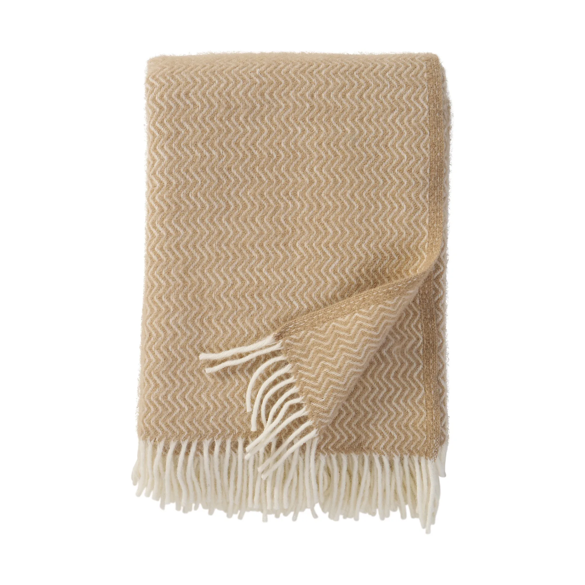 Klippan Yllefabrik Plaid Sorbet en laine cm Sandy beach