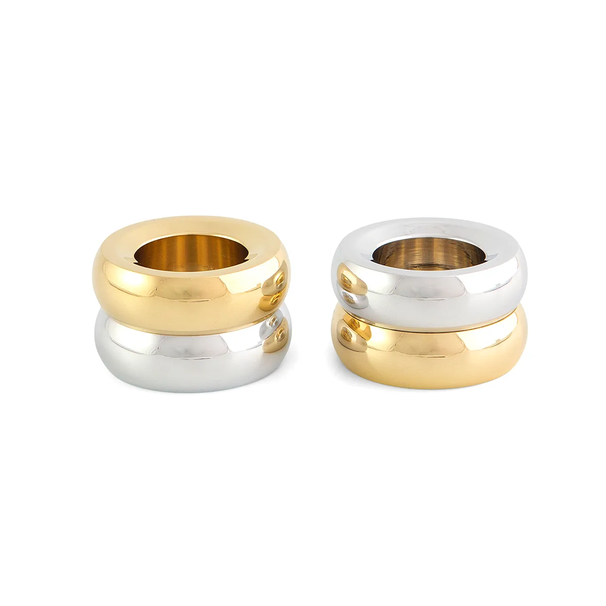 KLONG Bougeoir Marriage Duo 2 Pièces Laiton-argent
