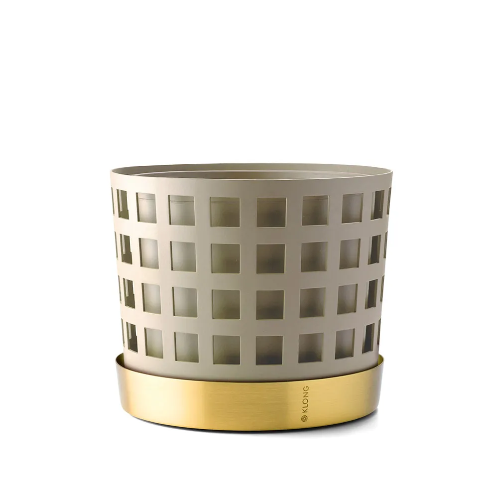 KLONG Pot Trio Pot Square beige, moyen Ø