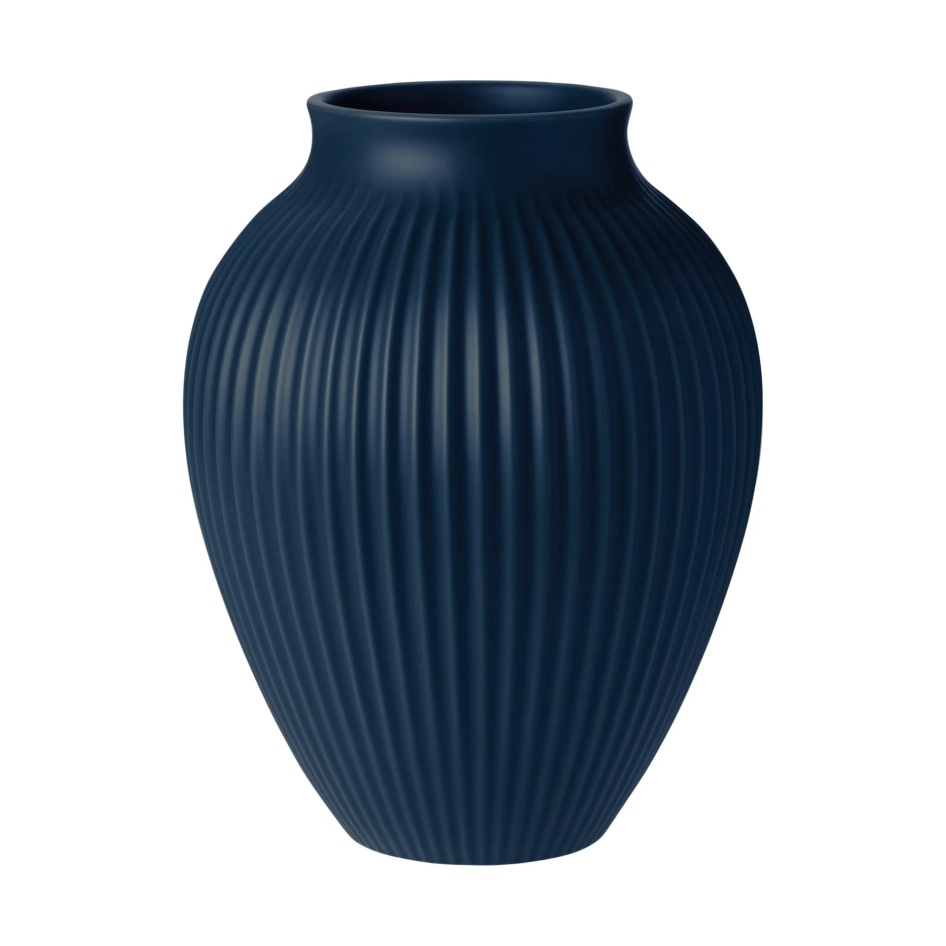 Knabstrup Keramik Knabstrup vase riflet 27 cm Dark blue
