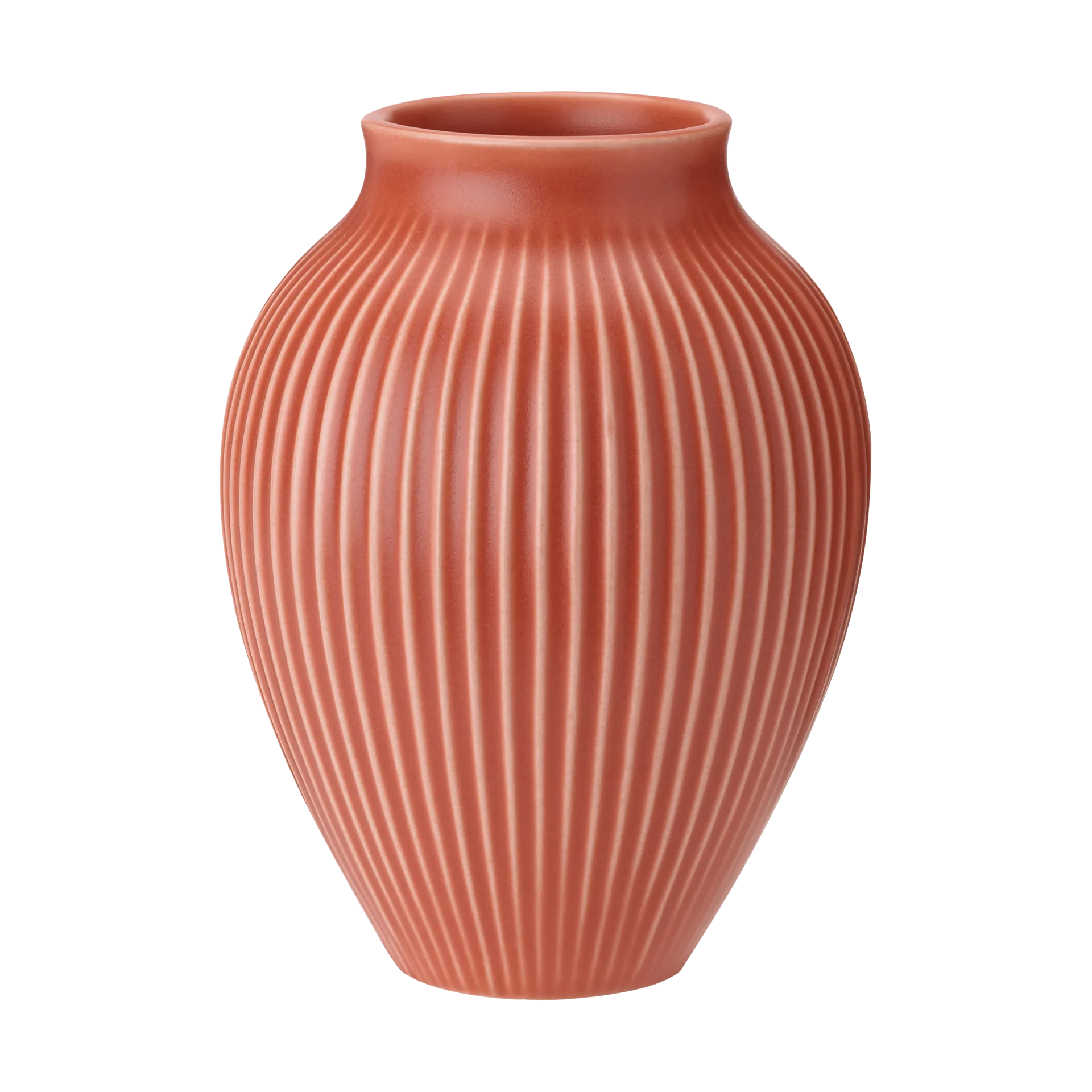 Knabstrup Keramik Vase strié Knabstrup 12,5 cm Coral