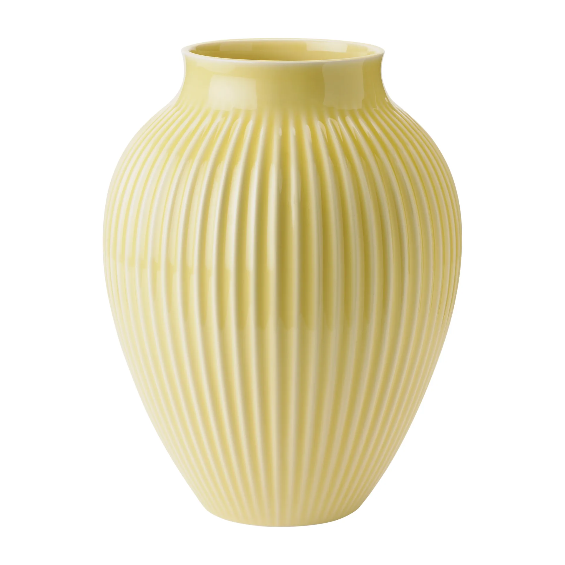 Knabstrup Keramik Vase strié Knabstrup Jaune