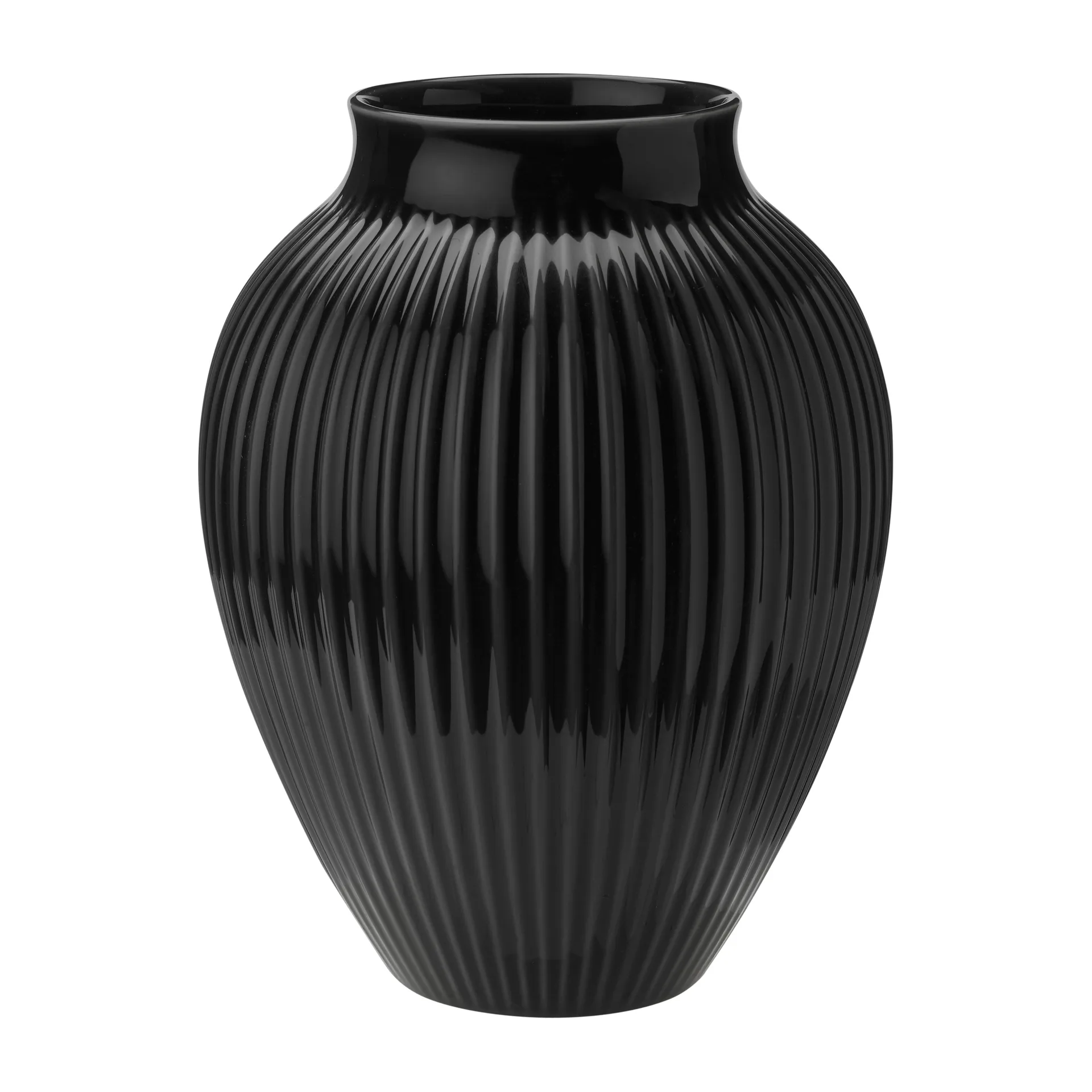 Knabstrup Keramik Vase strié Knabstrup Noir