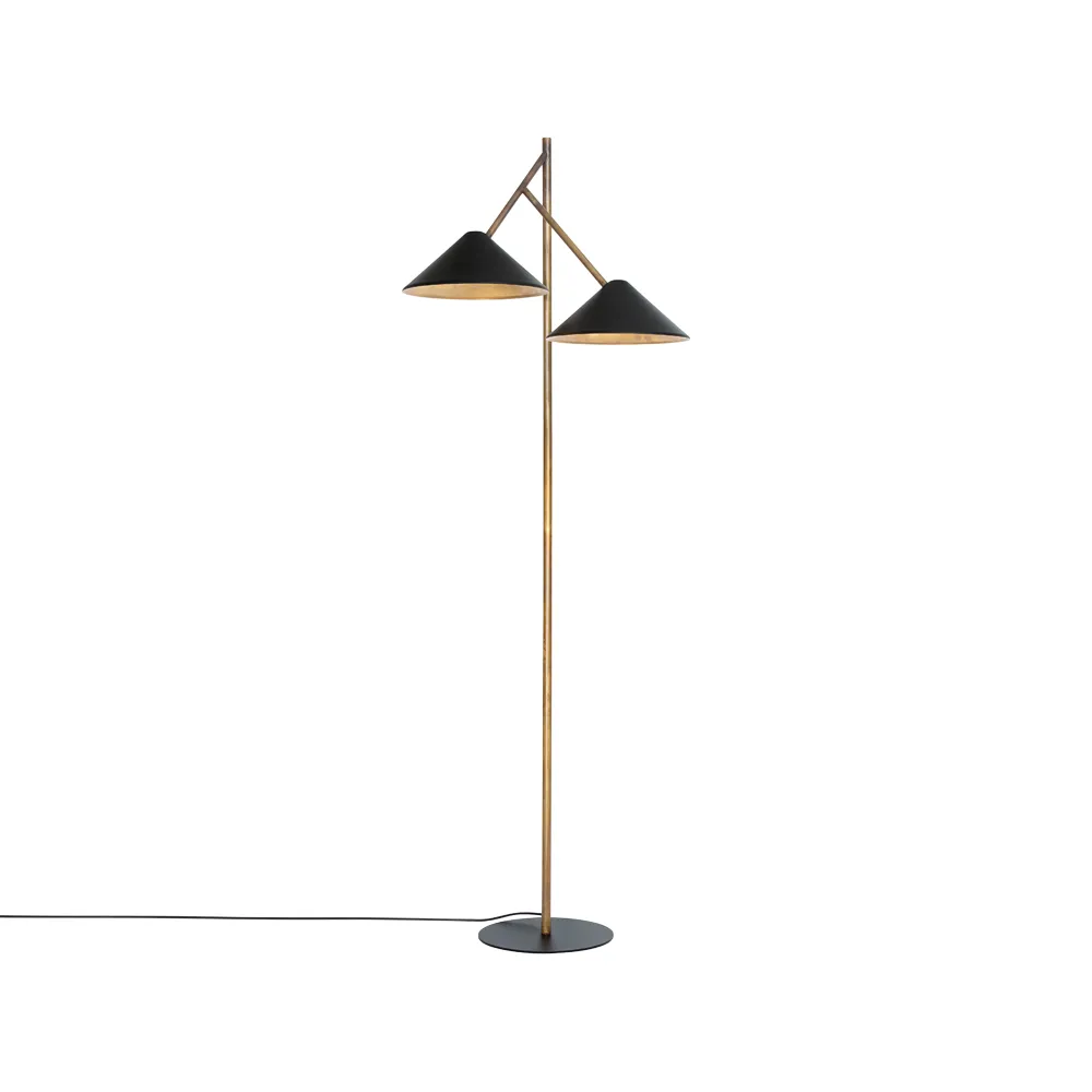Konsthantverk Grenverk gulvlampe rå messing/sort
