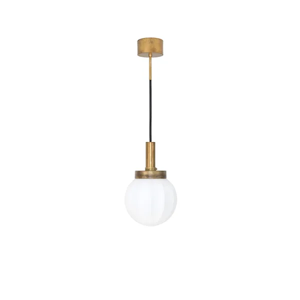 Klyfta pendel Ø25 cm, Rå mässing-opal