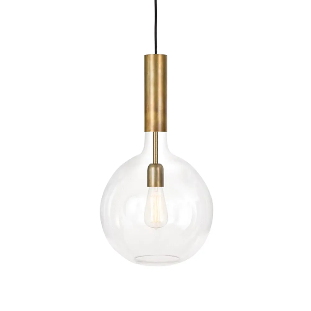 Konsthantverk Pendule Rosdala Verre transparent, laiton brut, grand