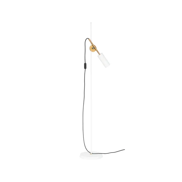 Stav 1 - Låg golvlampa, vit/råmässing