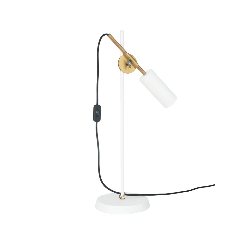 Konsthantverk Stav bordlampe hvid/rå messing