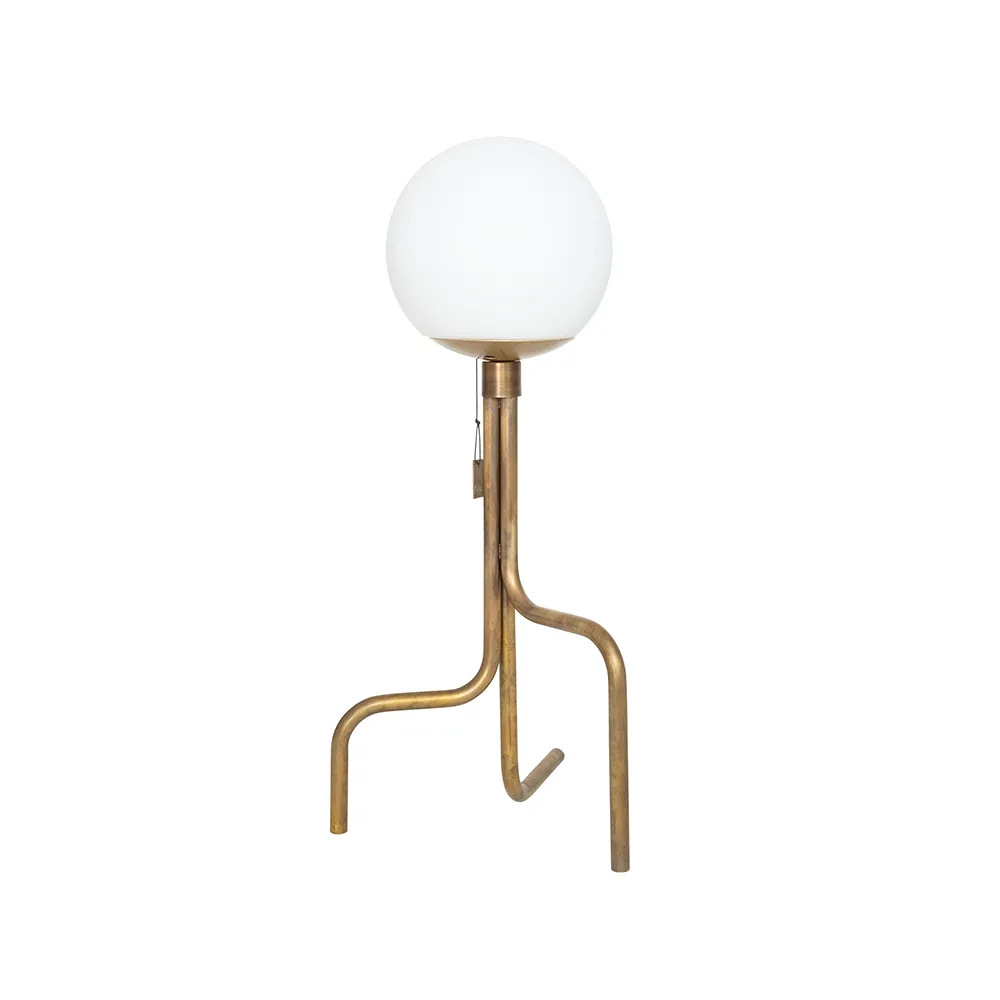 Konsthantverk Strapatz bordlampe rå messing/mat hvid billede