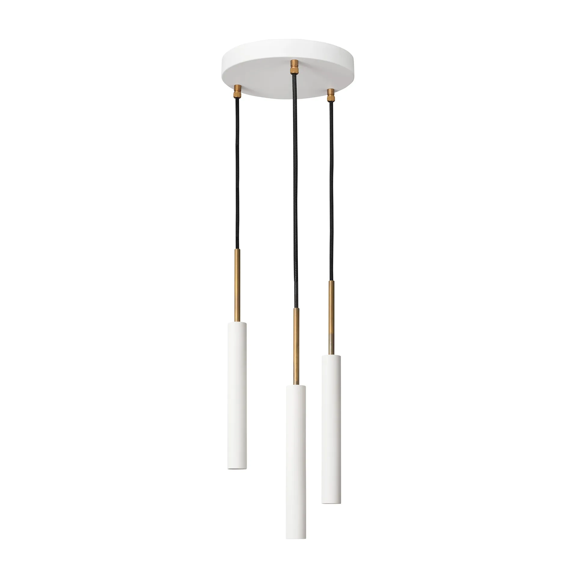 Konsthantverk Suspension Stav 3 coupelle de plafond ronde Laiton brut/blanc