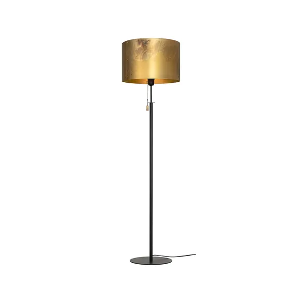 Svep golvlampa, svart/råmässing
