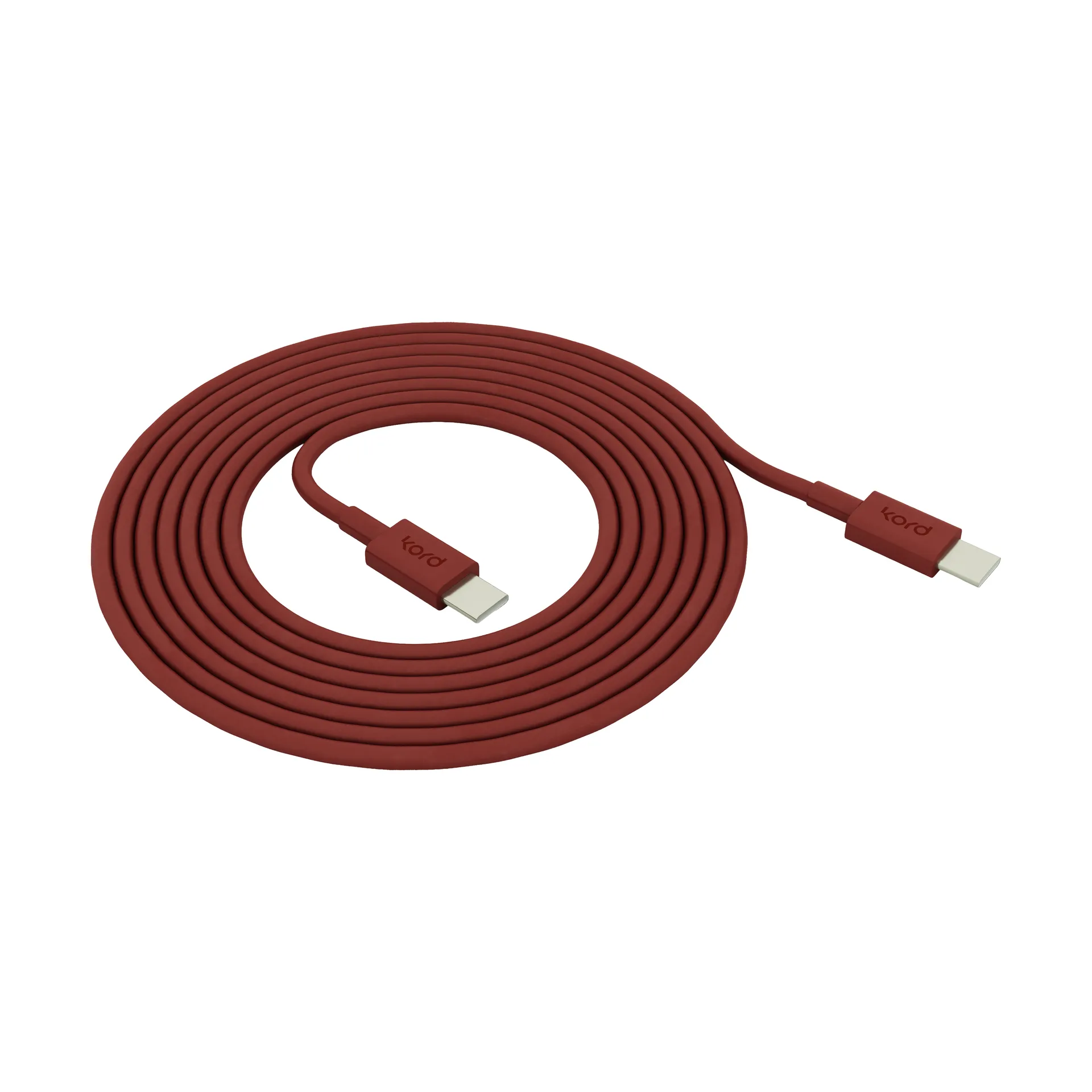 Kord Câble de charge Kord USB-C vers USB-C 1,8 m Fired Brick