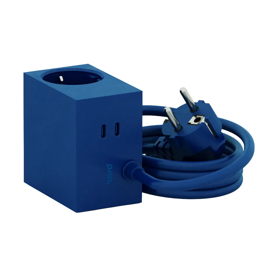 Kord Cuboid+ stikdåse USB-C 30W 2 m Catalina Blue