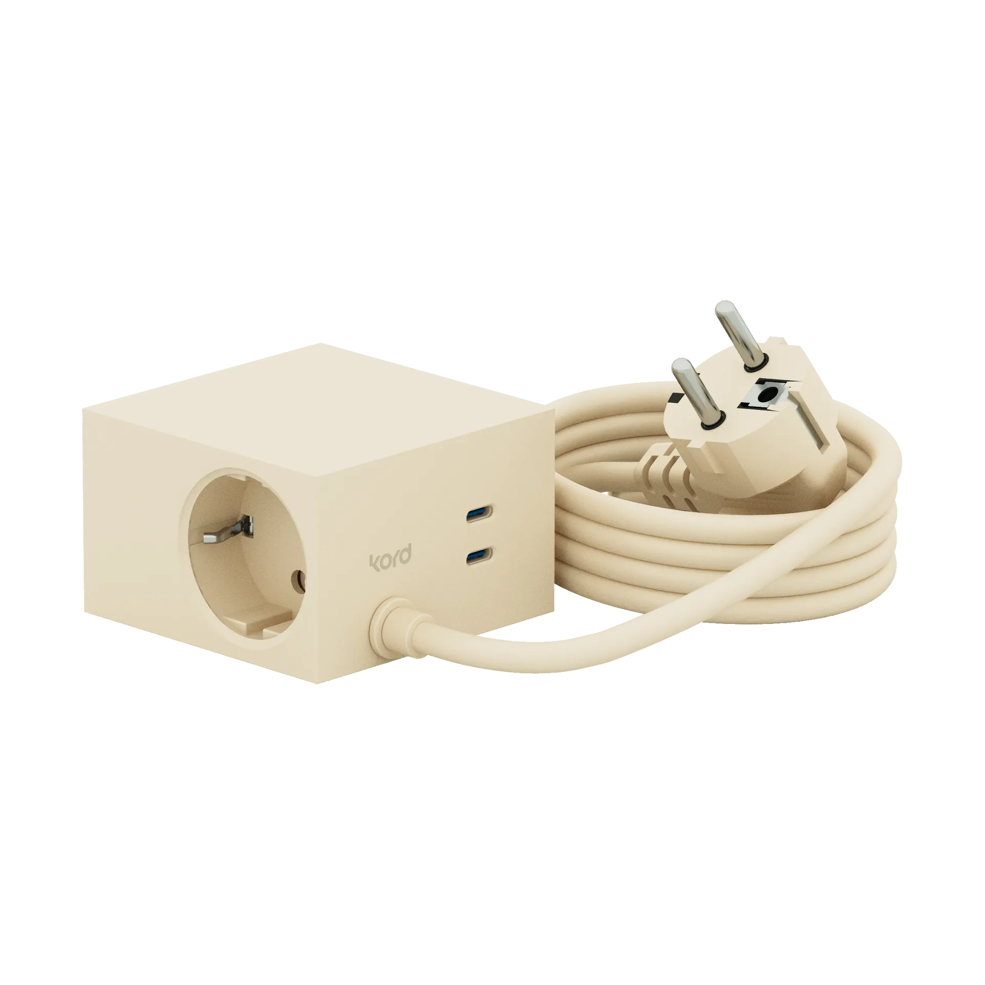 Kord Cuboid+ stikdåse USB-C 30W 2 m Pearled Ivory